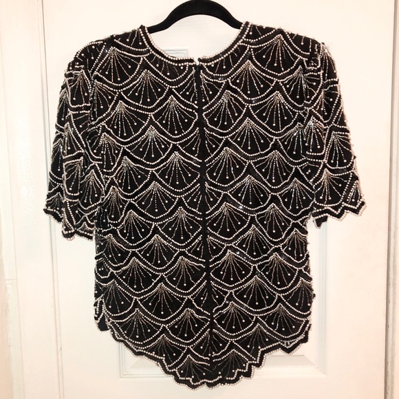 Laurence Kazar Hand Beaded Silk Top - Picture 2 of 4